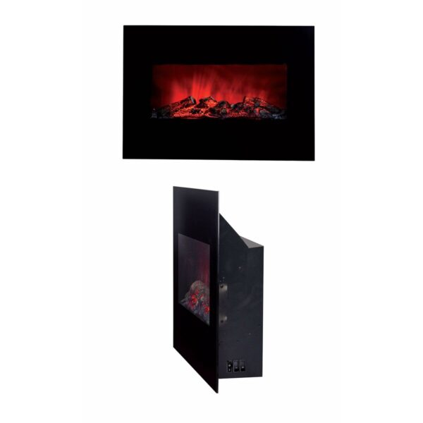 Dekoracyjny Kominek Elektryczny Ścienny Classic Fire Memphis Czarny 1800 W 66 x 13 x 46 cm - obrazek 2